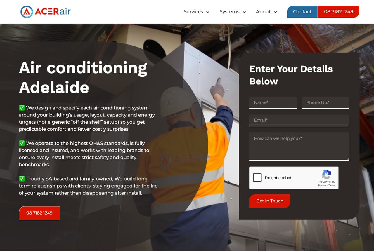 ACERair website — Air Conditioning design example