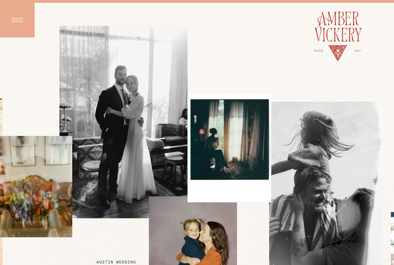Amber Vickery Photography website — Brand & Family Photography design example