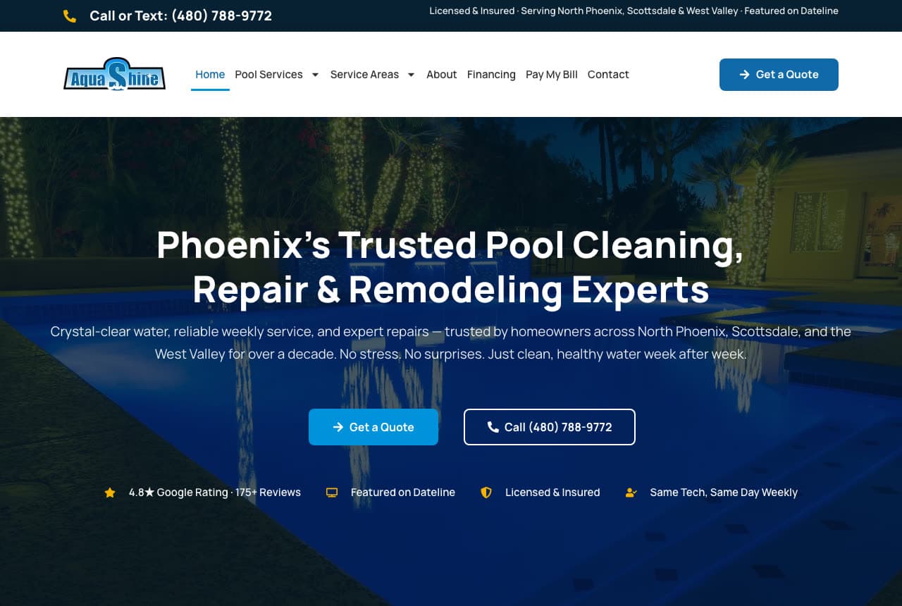 The Best Pool Service Website Examples, Explained — example