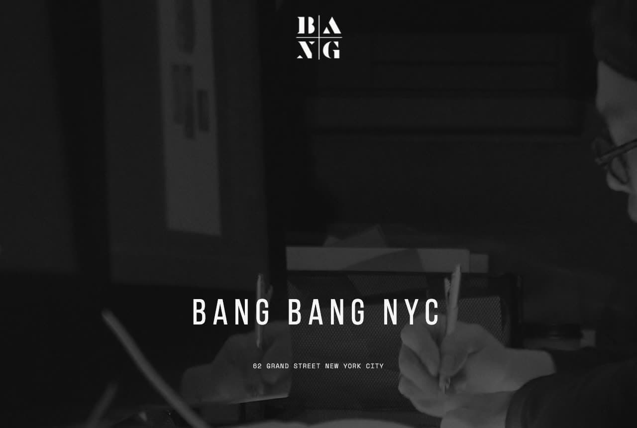 Bang Bang NYC website — Typographic Studio design example
