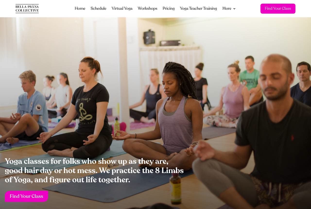 Bella Prāṇa Collective website — Inclusive Collective design example