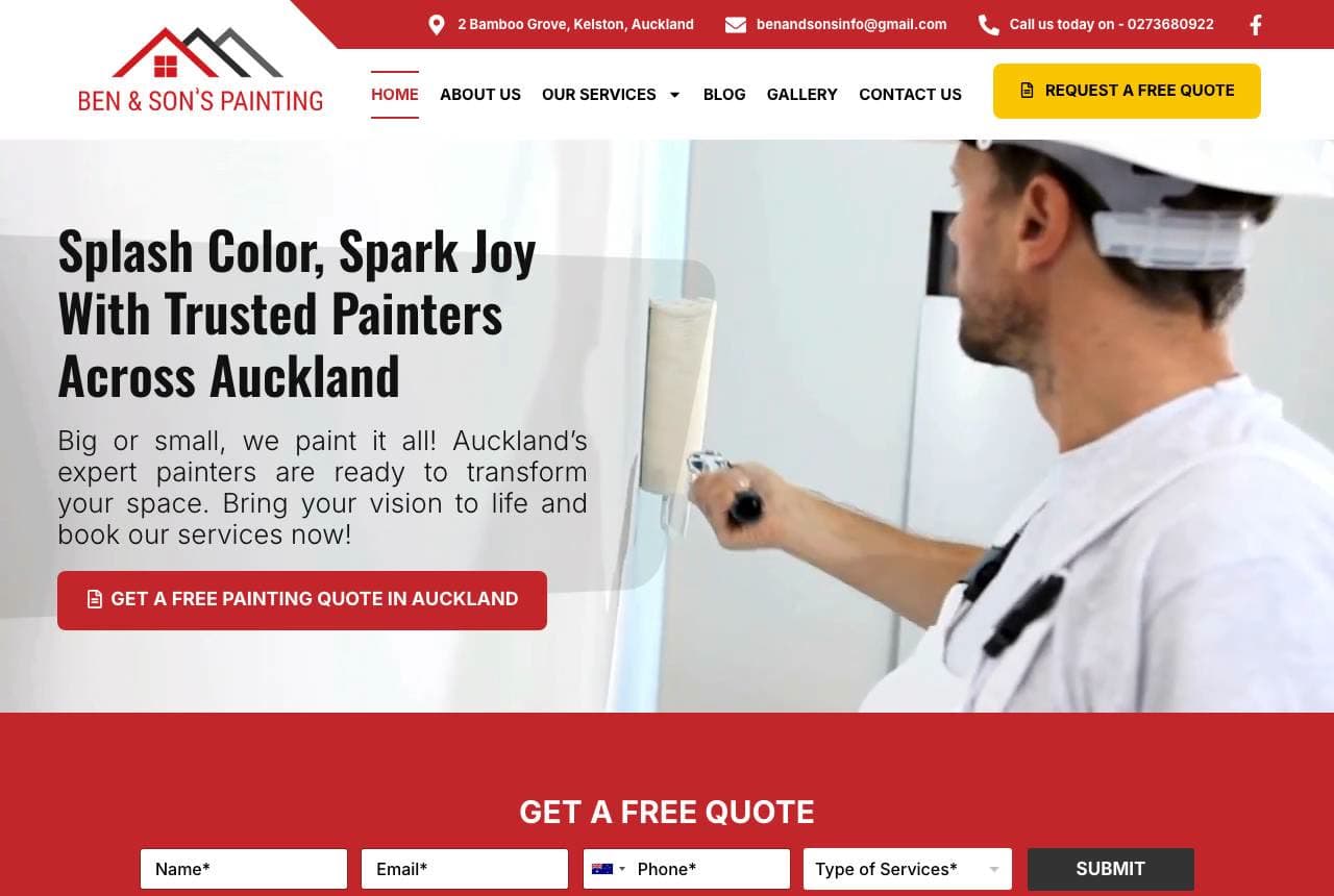 Ben & Son's Painting website — House Painters design example