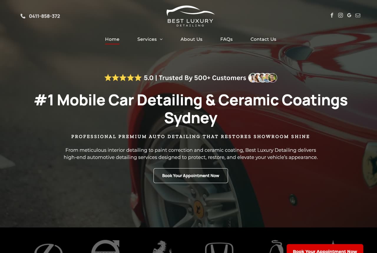 Best Luxury Detailing website — Auto Detailing design example