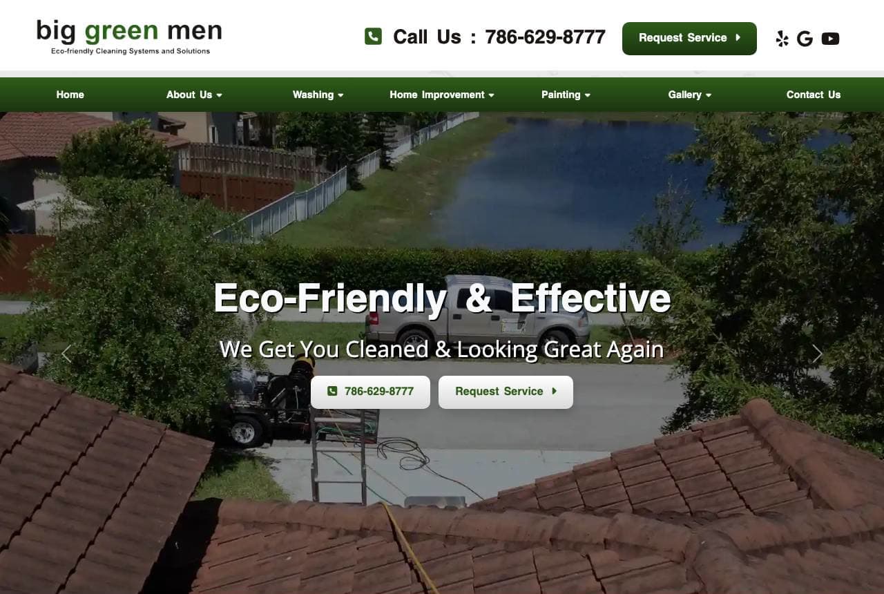 Big Green Men website — Industrial Cleaning design example