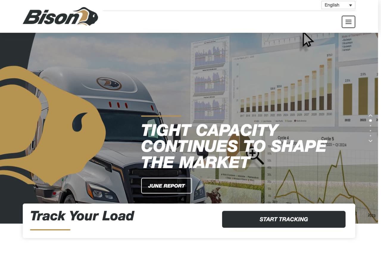 Bison Transport website — Freight Carrier design example