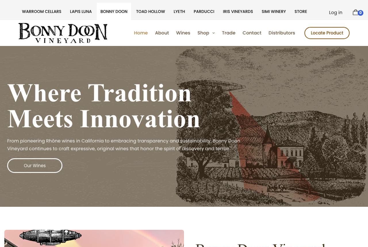 Bonny Doon Vineyard website — Artisan Iconoclast design example
