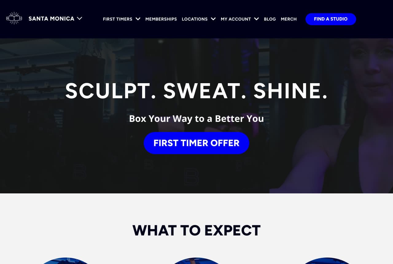 BoxUnion website — Boxing Fitness Studio design example