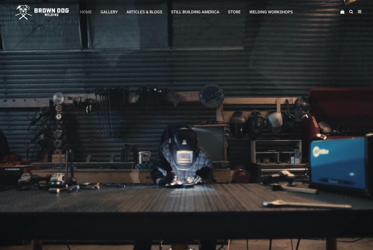 Brown Dog Welding website — Artist Welder design example