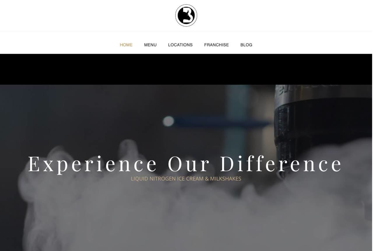 Buzzed Bull Creamery website — Nitrogen Creamery design example