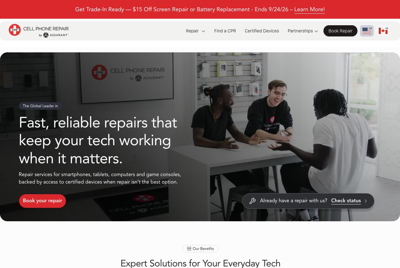 Cell Phone Repair website — Tech Repair & Certified Devices design example