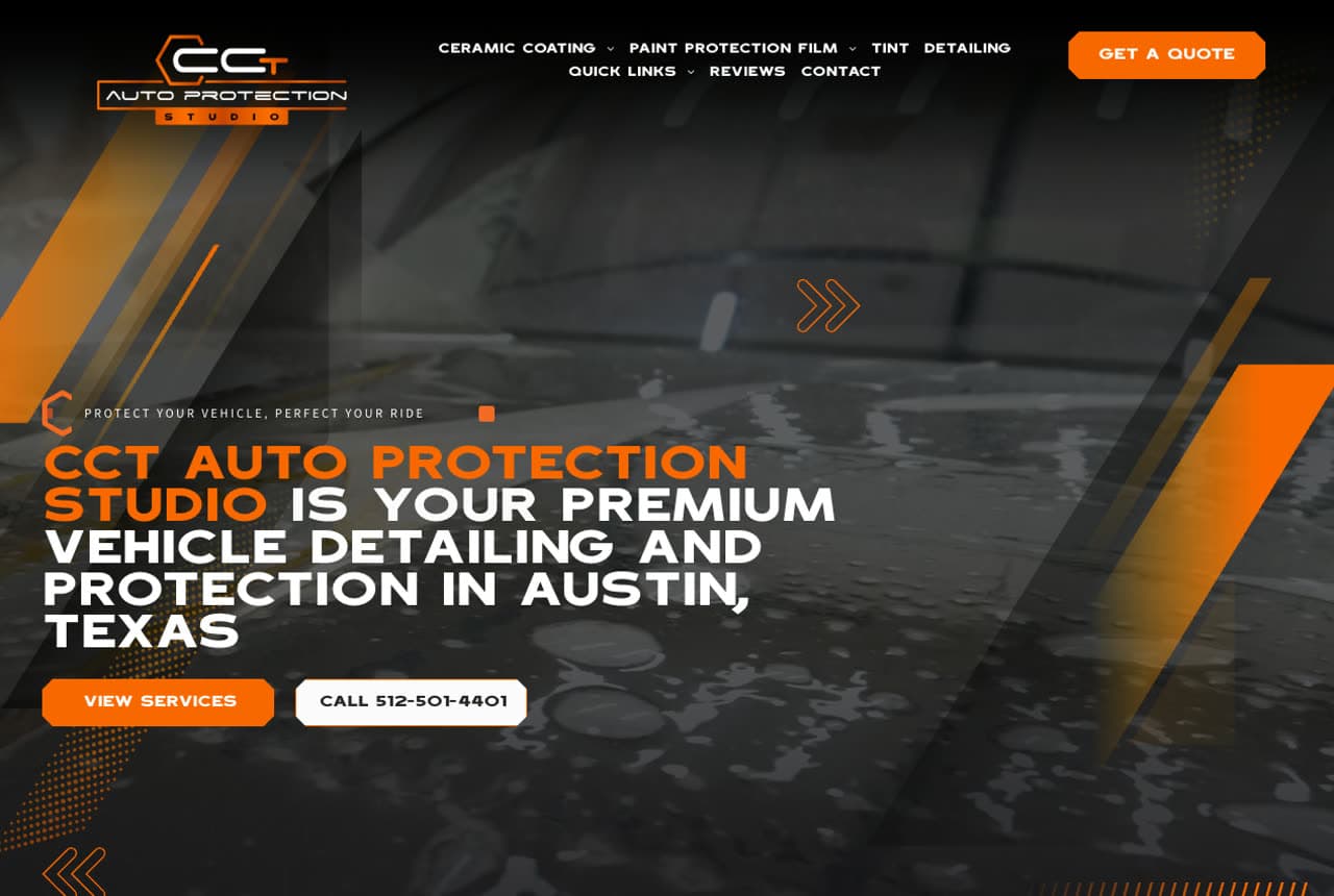 Ceramic Coat Texas website — Ceramic Coating design example