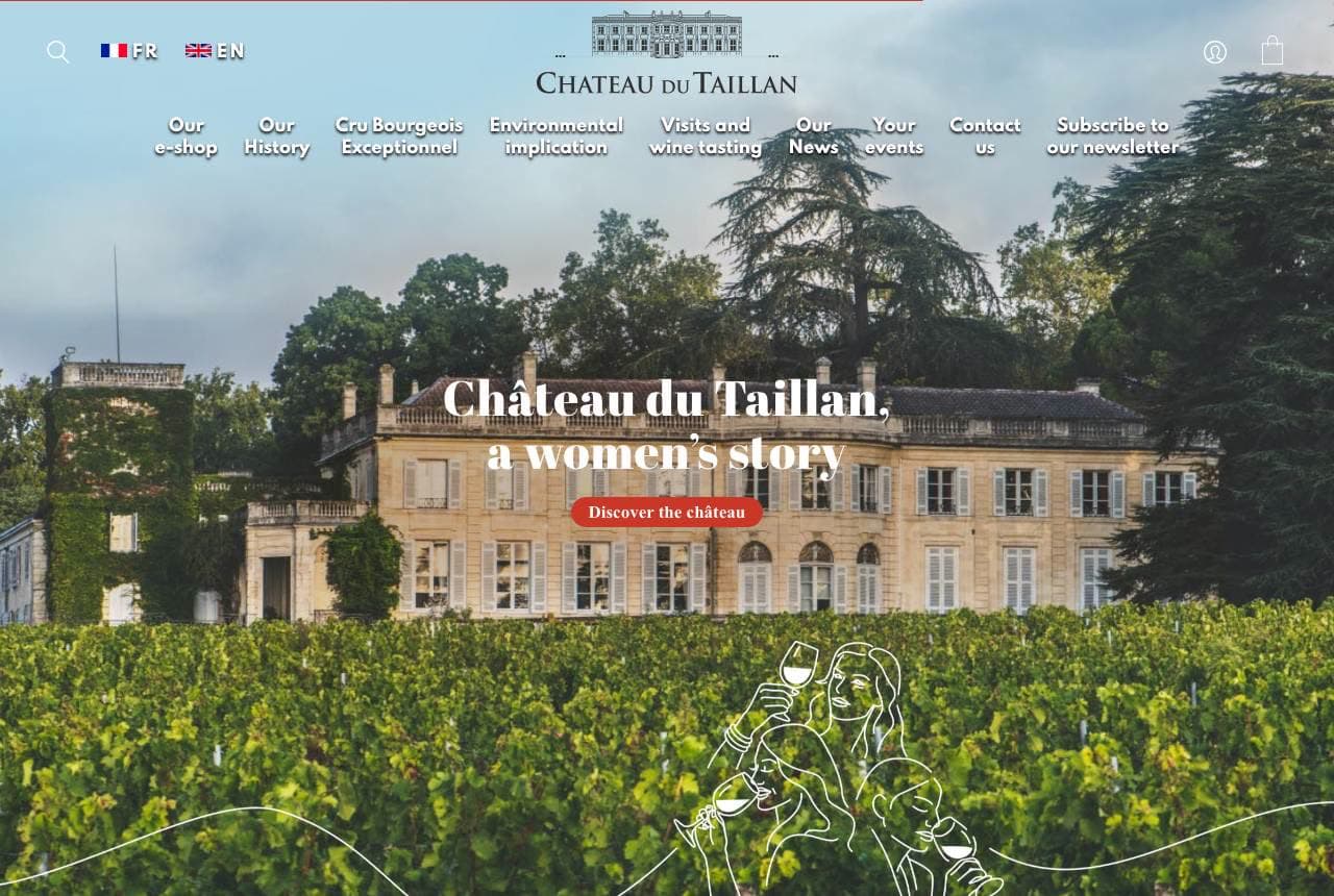 Château du Taillan website — Heritage Château design example