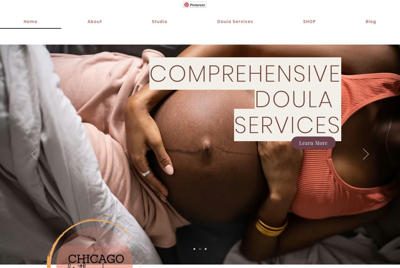 Chicago Birthworks Collective website — Doula Collective design example