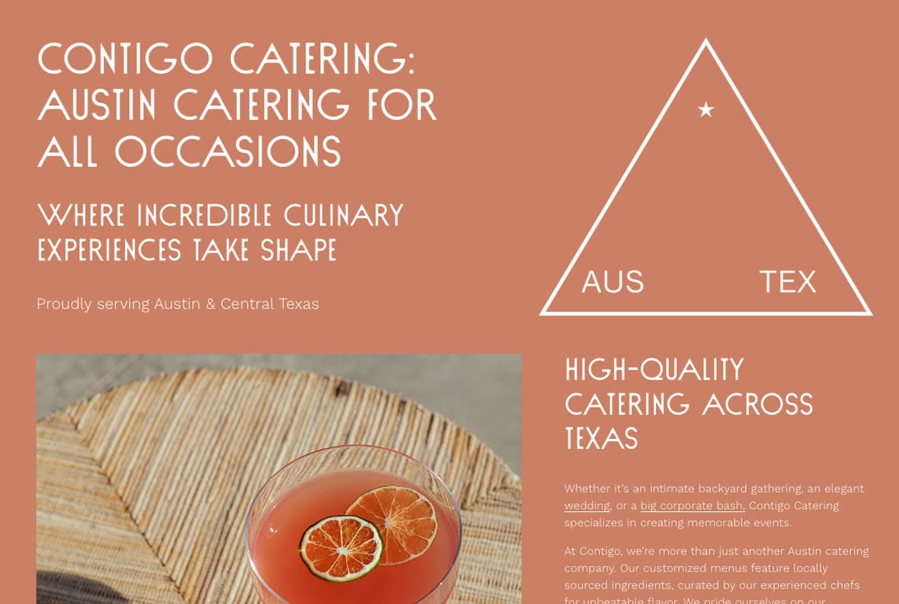 Contigo Catering website — Wedding & Event Catering design example