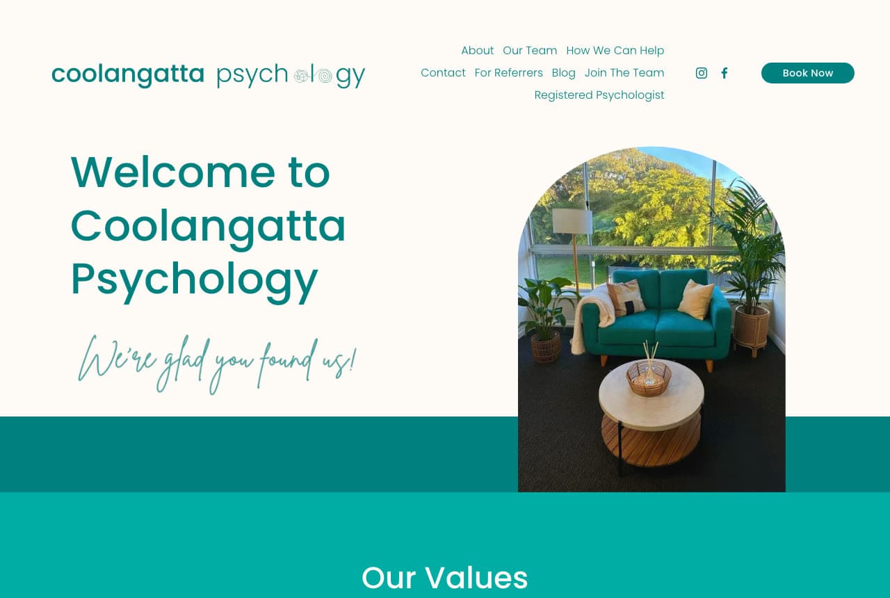 Coolangatta Psychology website — Family Practice design example