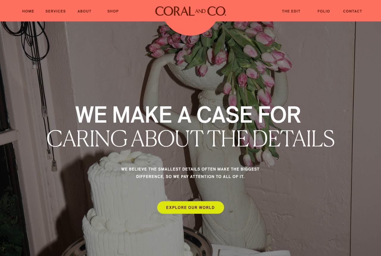 Coral & Co. website — Luxury / Brand Events design example