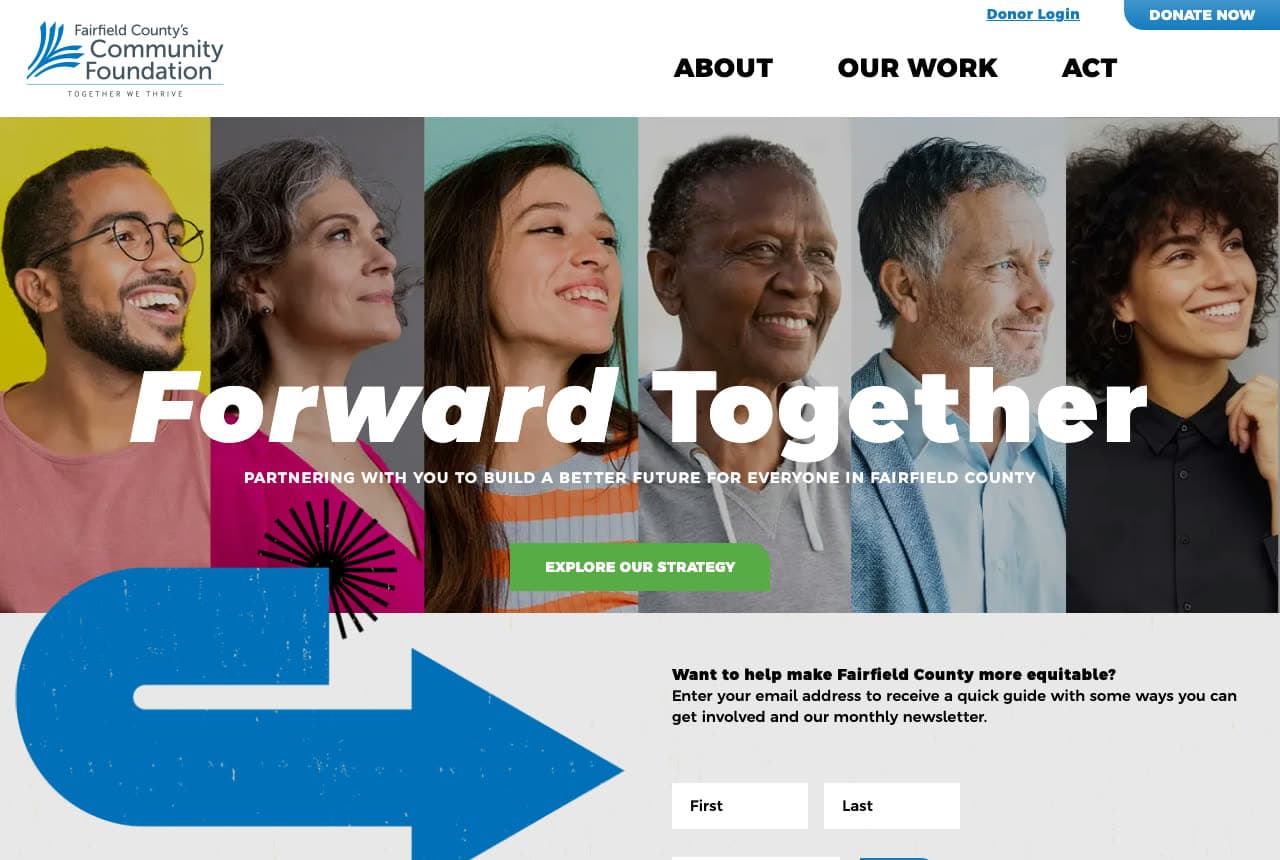 Fairfield County's Community Foundation website — Community Foundation design example