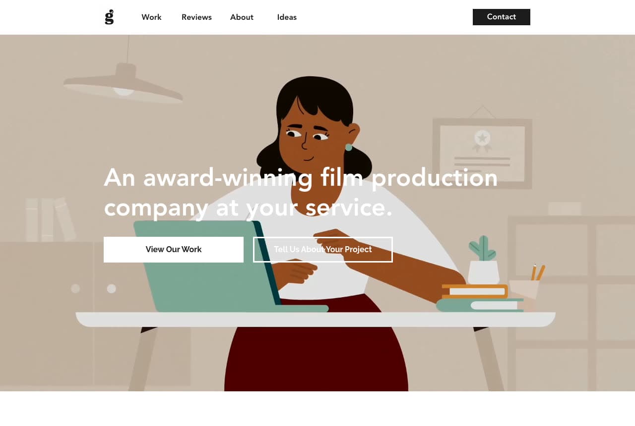 Good Pictures website — Documentary & PSA Producer design example