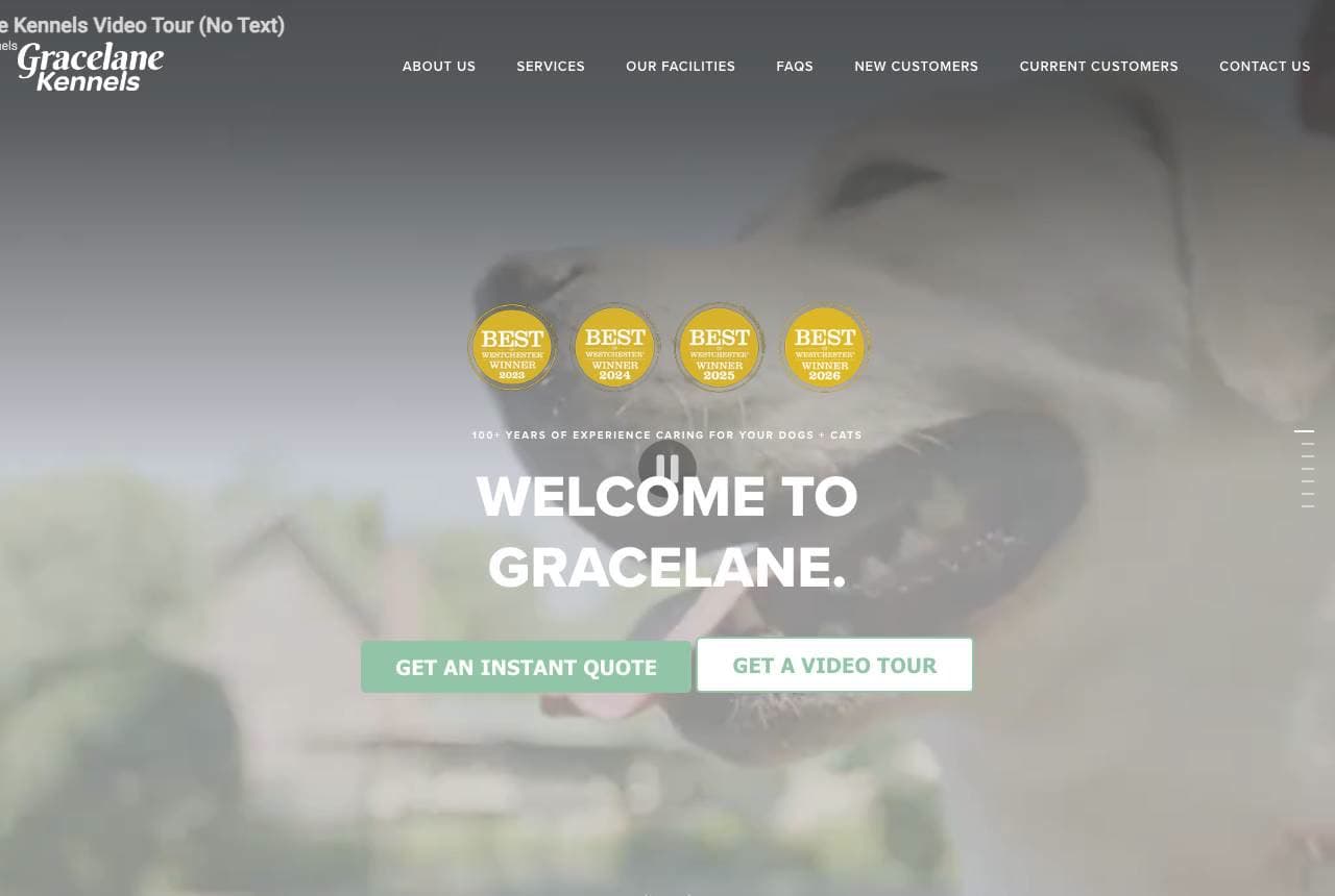 Gracelane Kennels website — Heritage Kennel design example