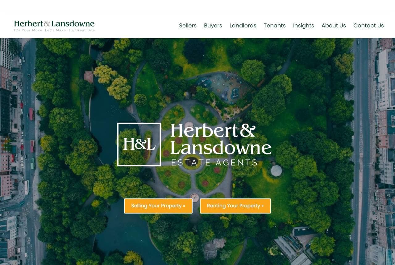 Herbert & Lansdowne website — Estate Agency design example