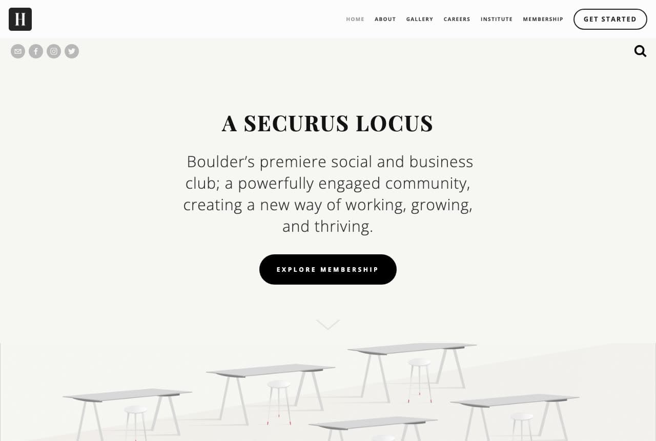 Highland City Club website — Business Club design example