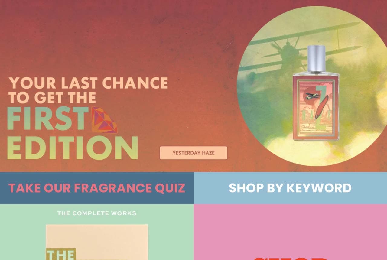 Imaginary Authors website — Concept Perfumery design example