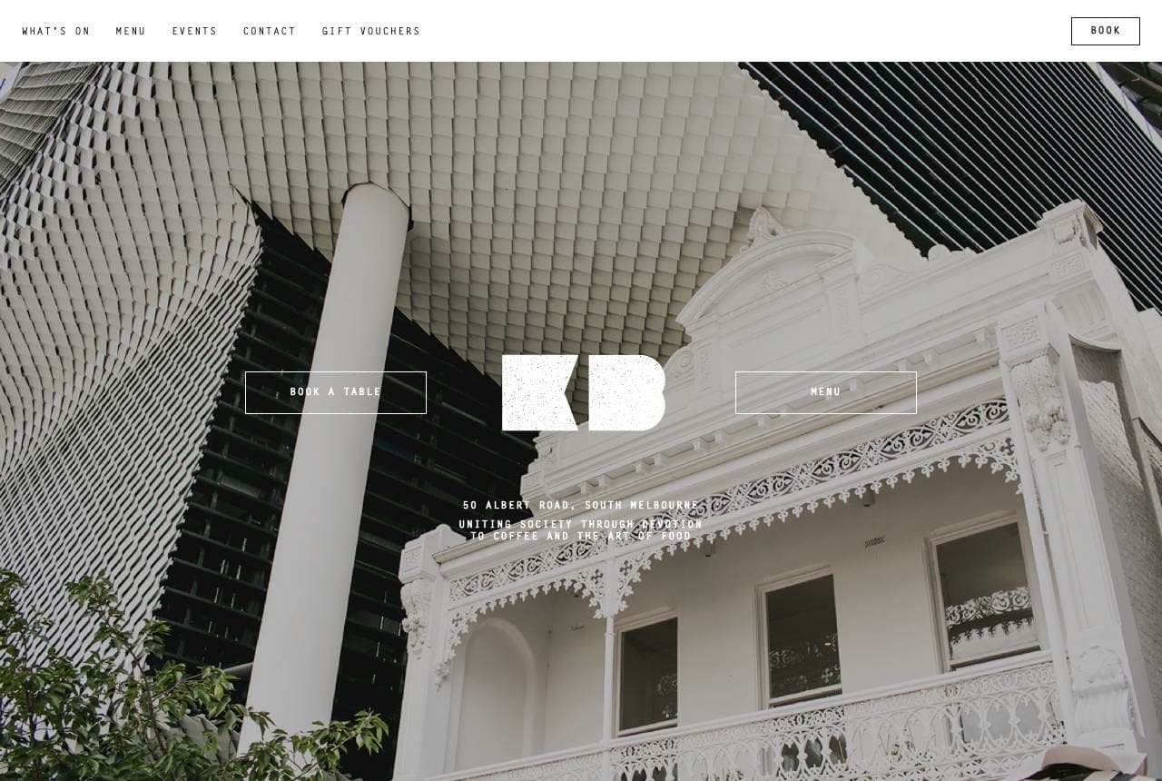 The Kettle Black website — Brunch Destination design example