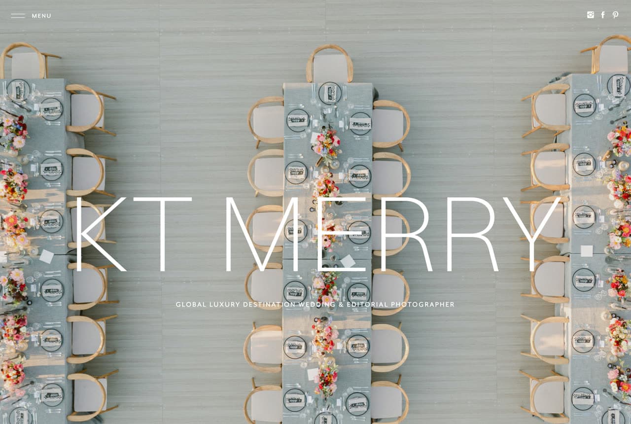 KT Merry website — Wedding Photography design example