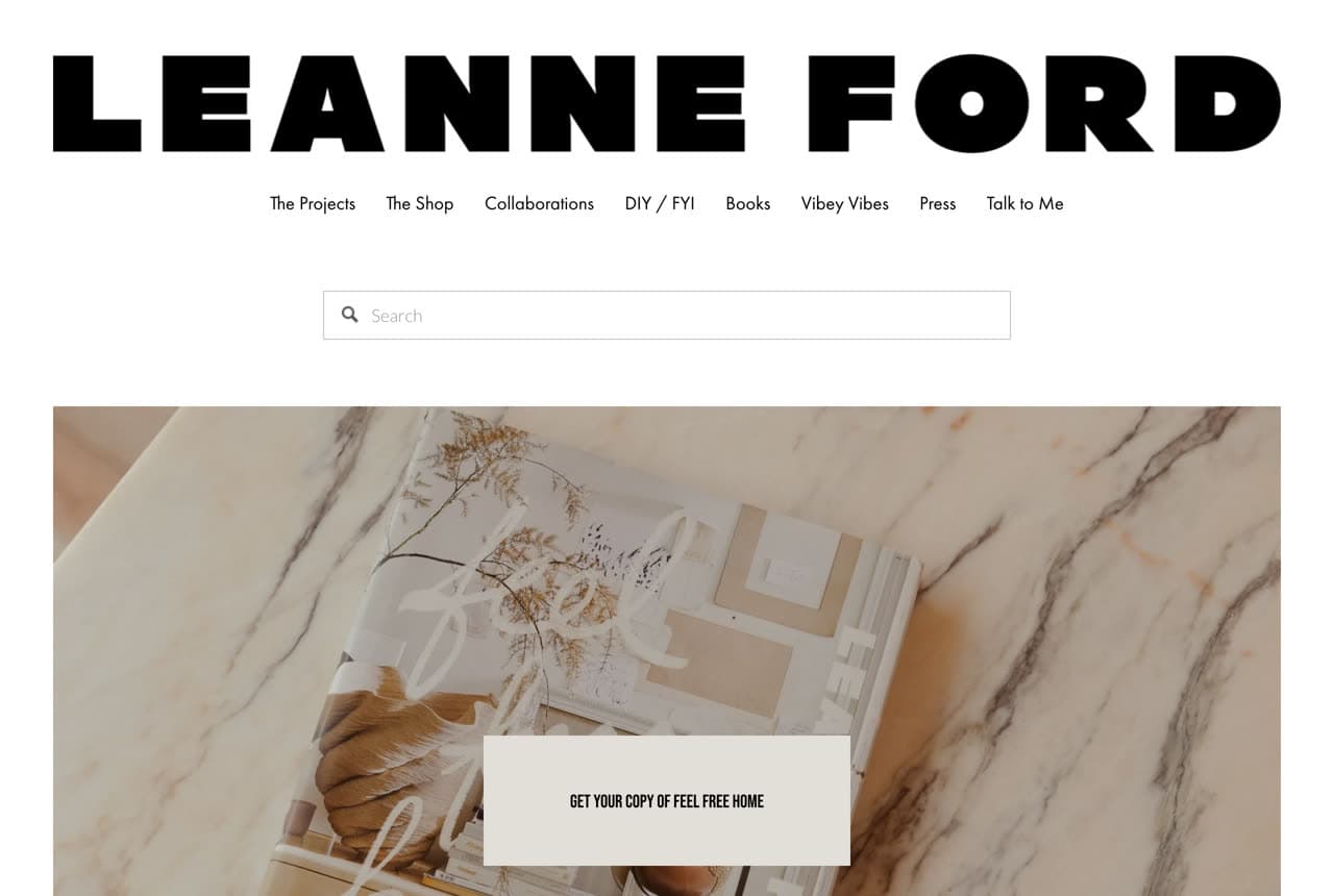 Leanne Ford Interiors website — Interior Design design example