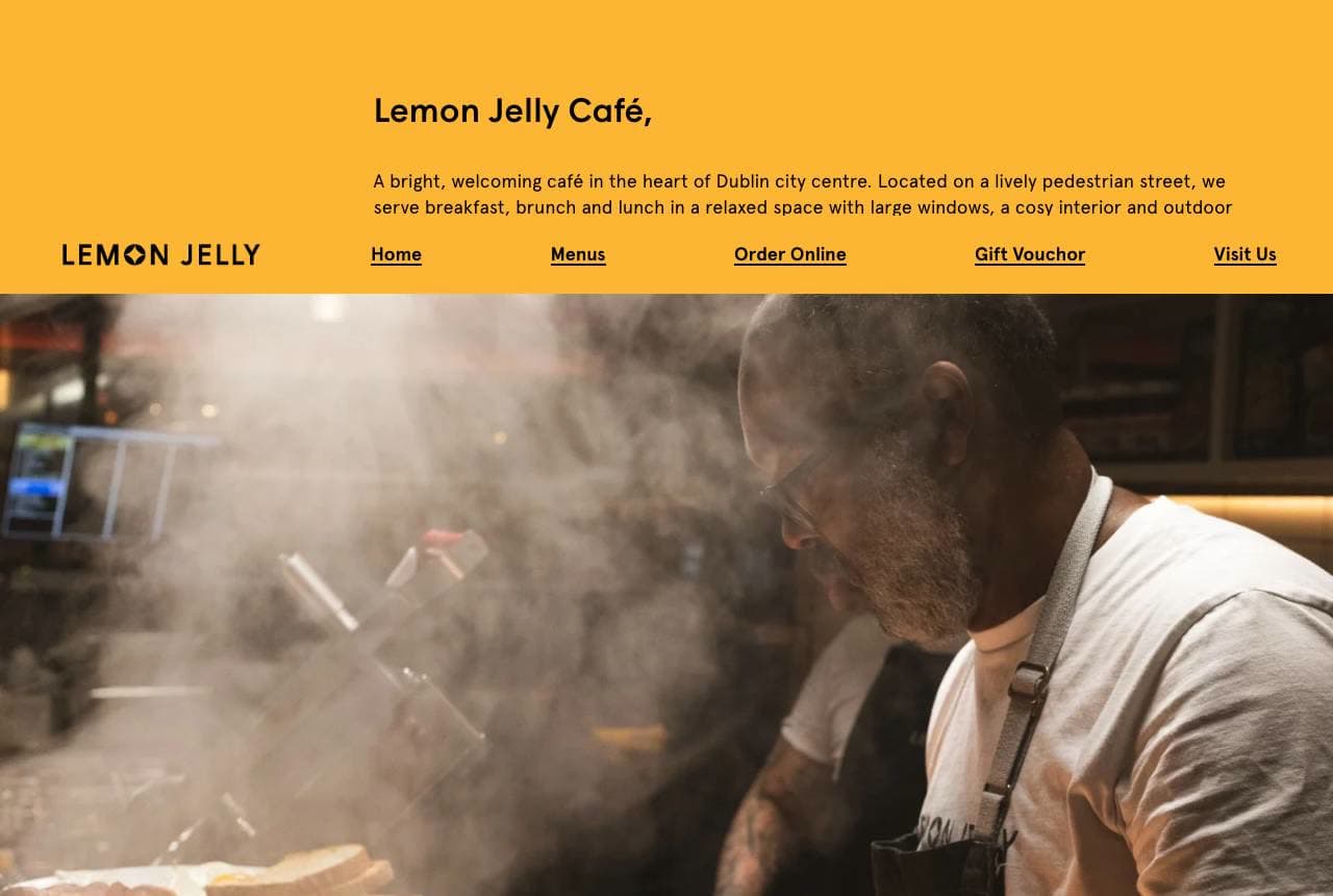 Lemon Jelly Café website — All-Day Breakfast design example