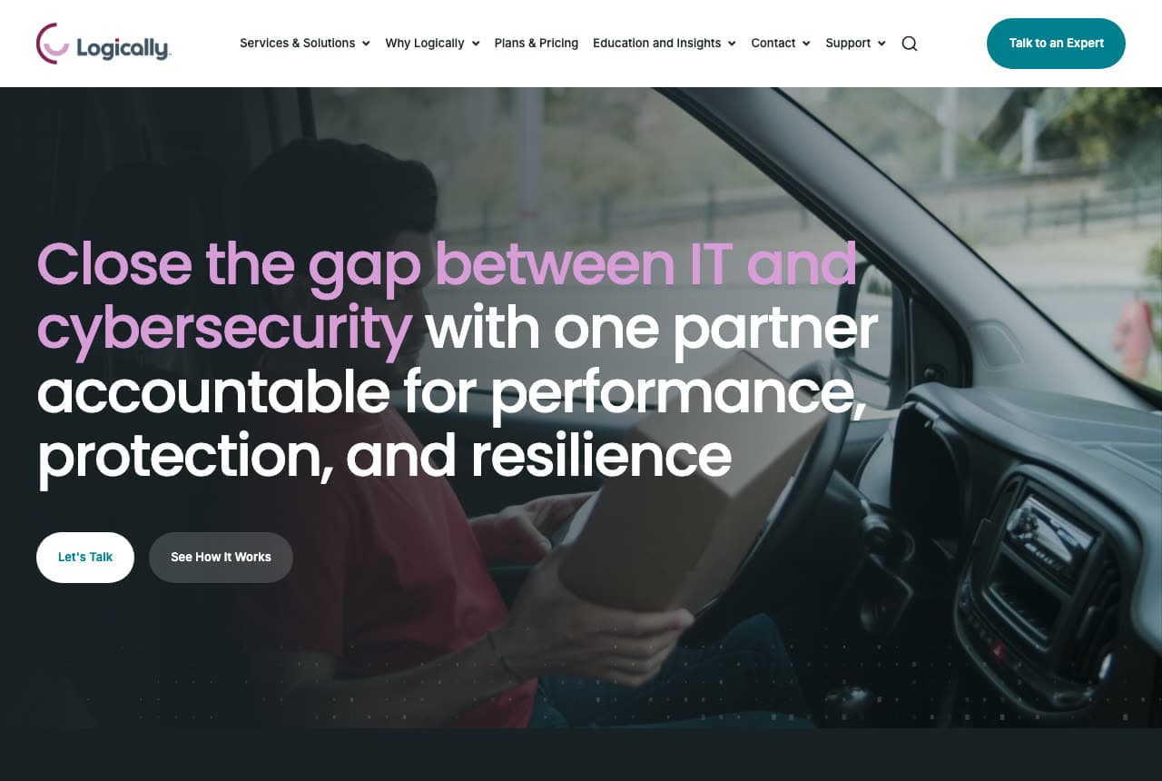 Logically website — IT + Cybersecurity design example