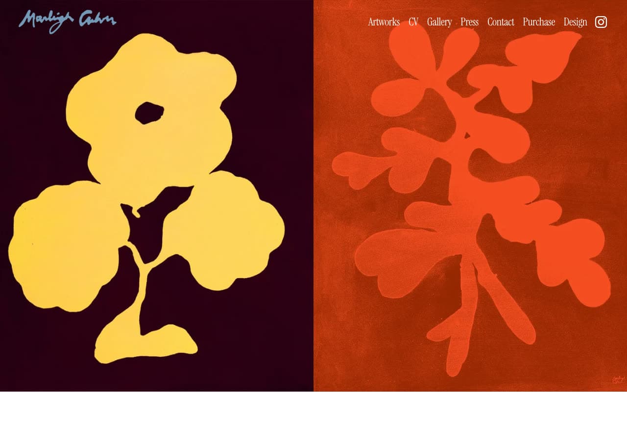 Marleigh Culver website — Artist Portfolio design example