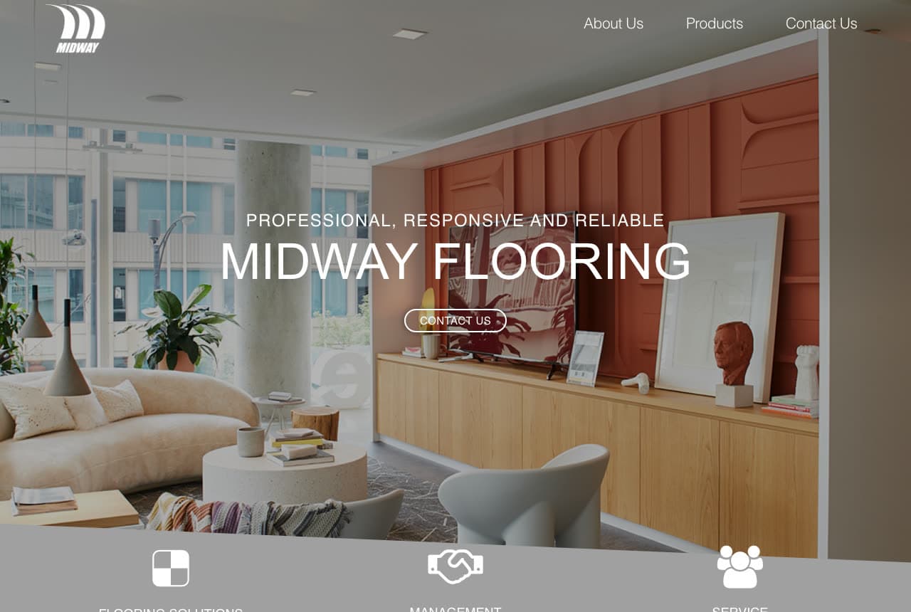 Midway Flooring website — Commercial Flooring Contractor design example