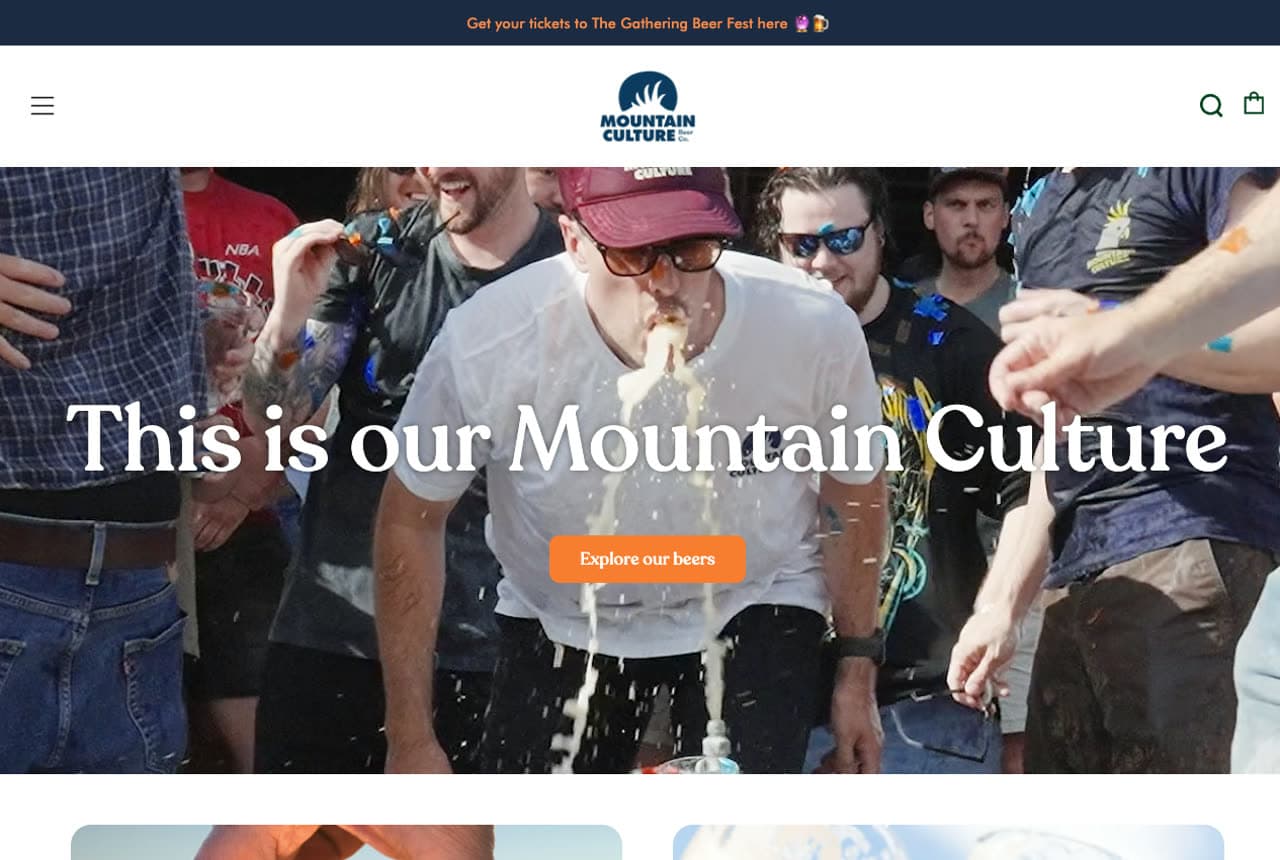 Mountain Culture Beer Co website — Craft Brewery design example