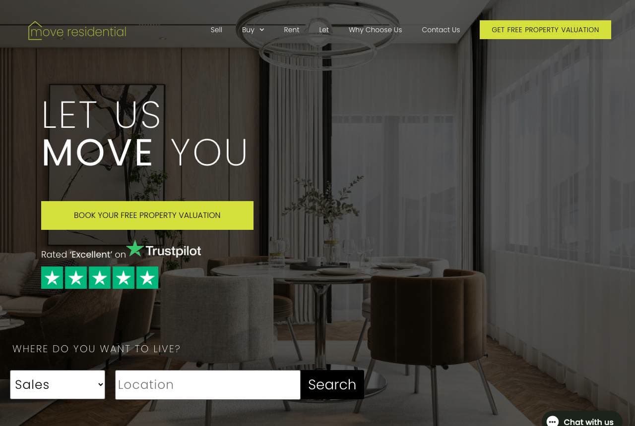 Move Residential website — Valuation Funnel design example