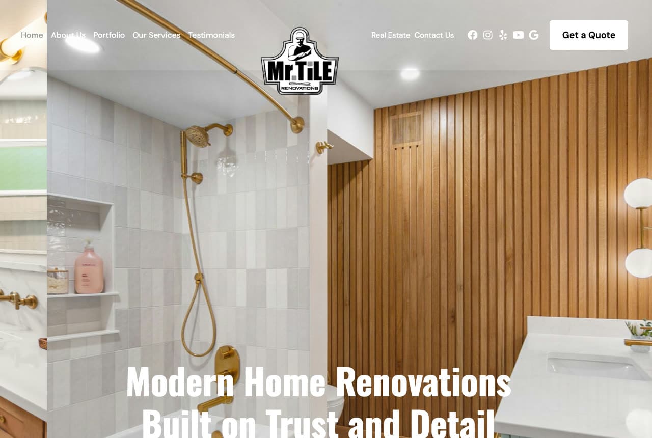 Mr. Tile Renovations website — Bathroom Renovation Tiler design example