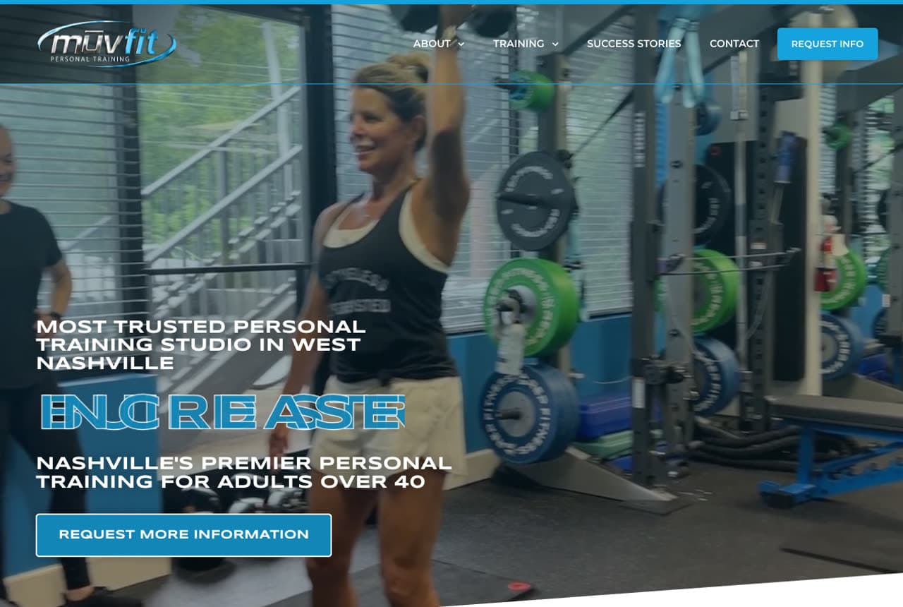 MUVFit website — Personal Training design example