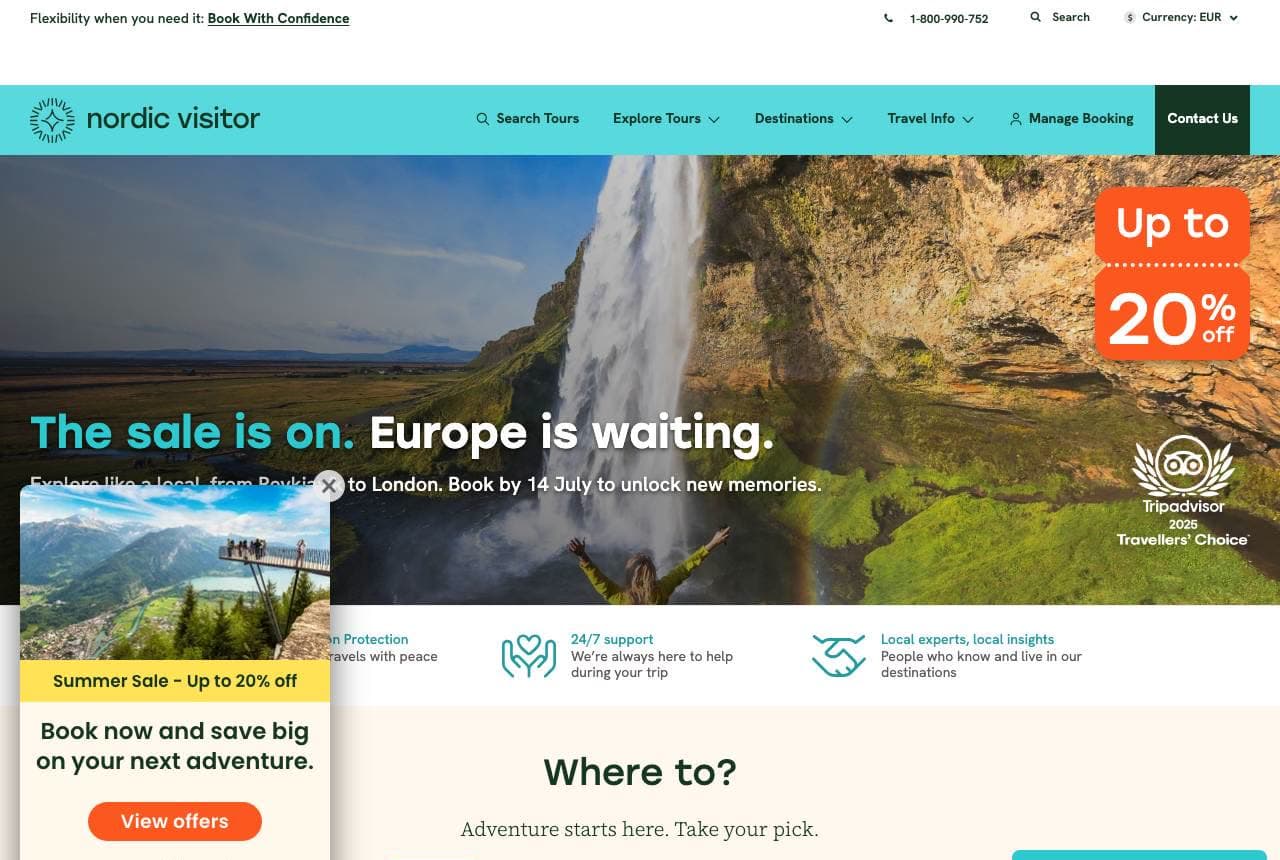 Nordic Visitor website — Regional Specialist design example