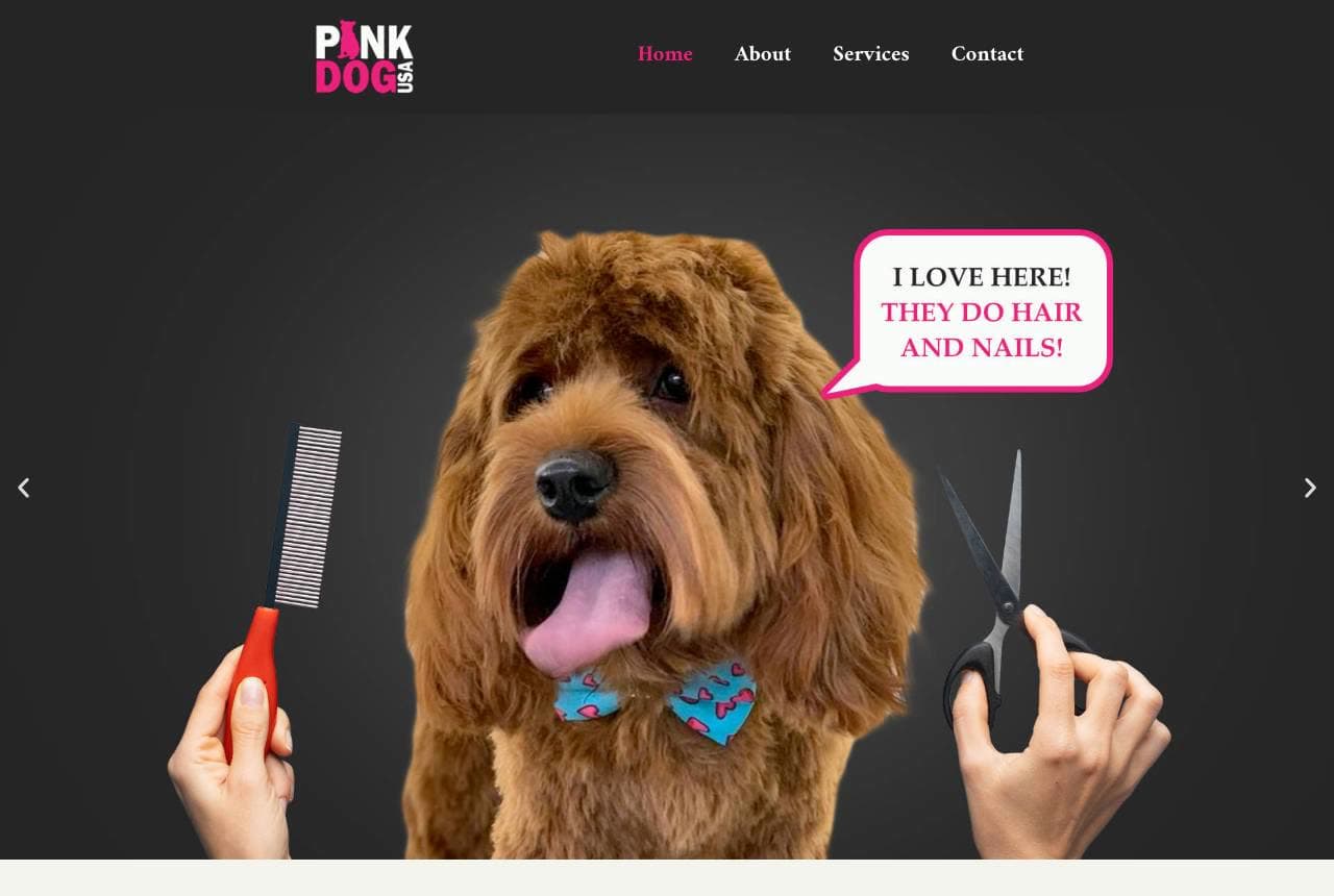 Pink Dog website — Dog Spa design example