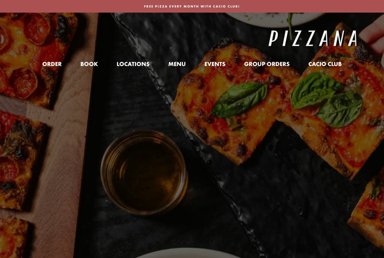 Pizzana website — Neo-Neapolitan Group design example