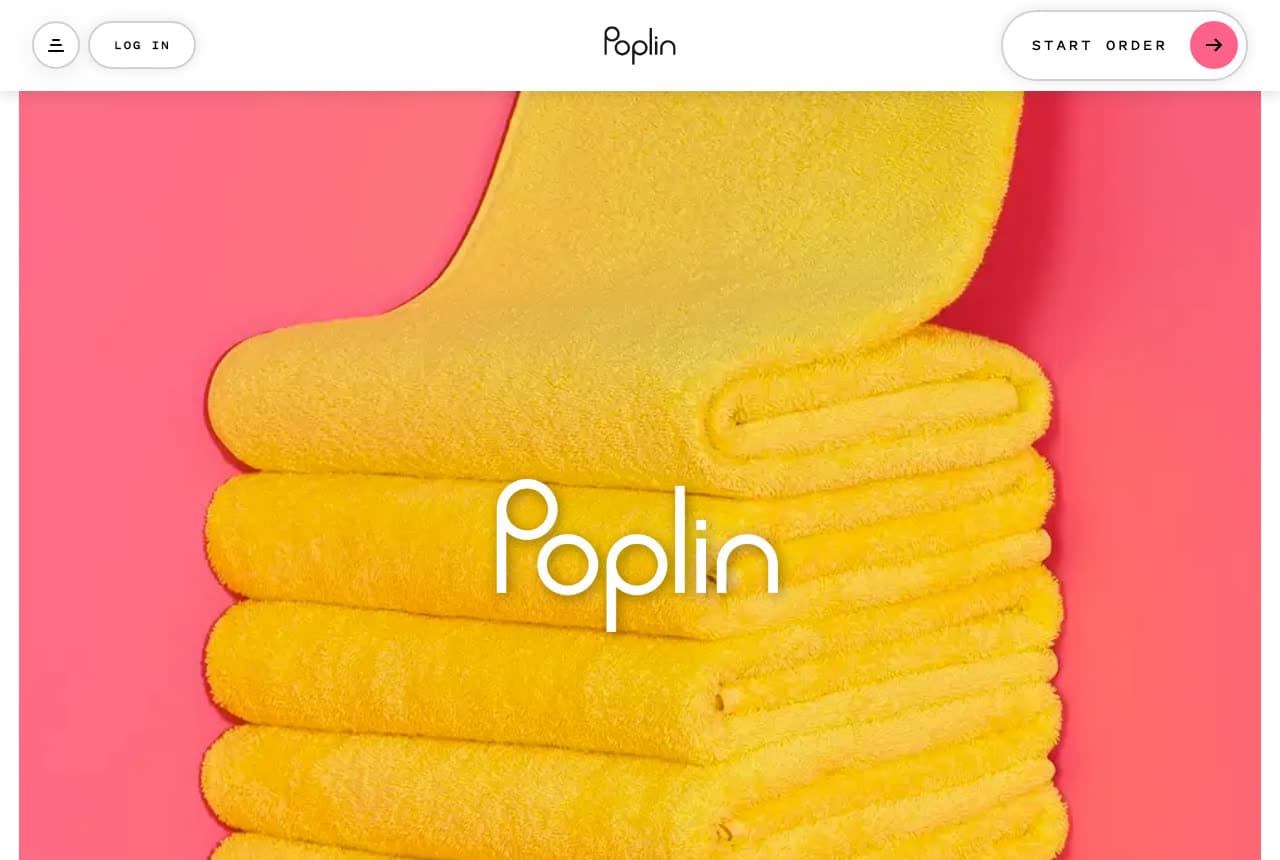 Poplin website — Wash & Fold design example