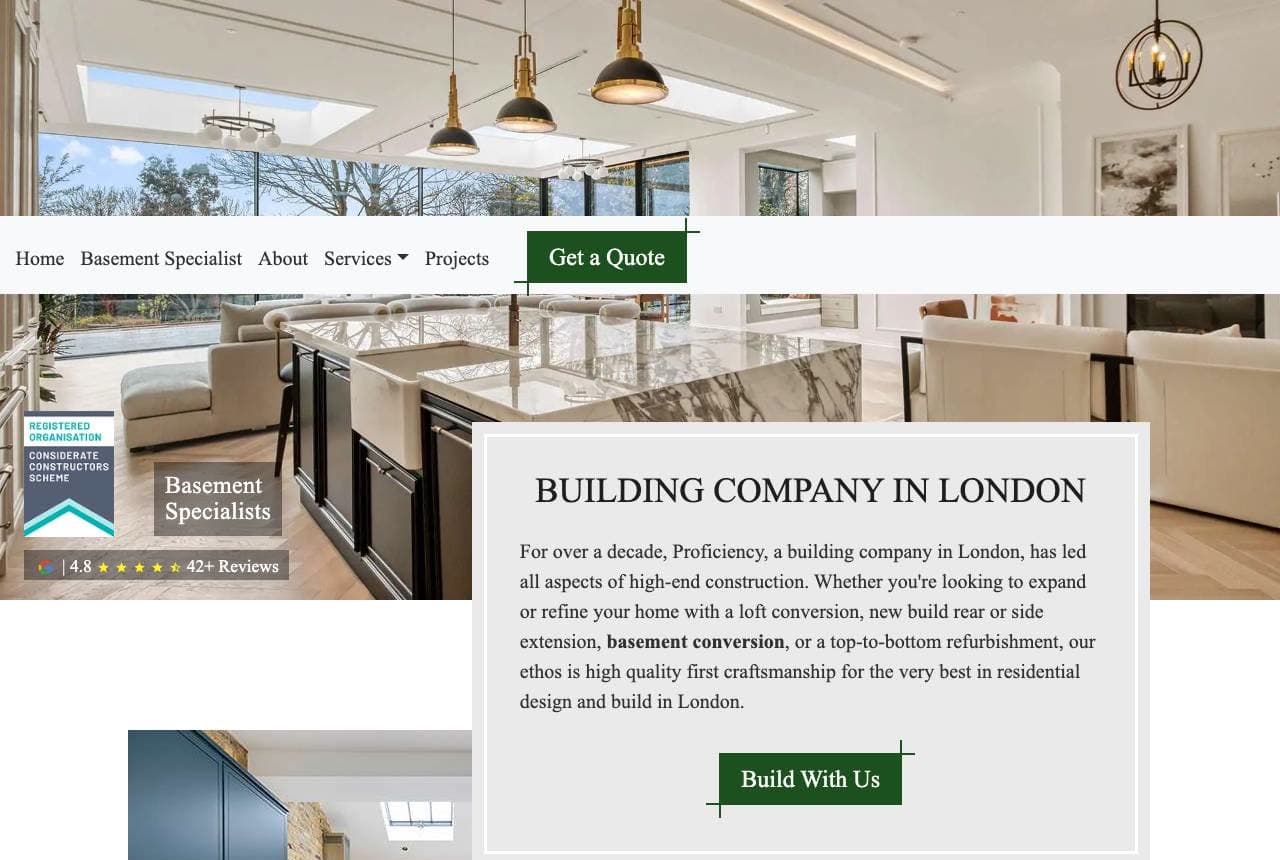Proficiency website — High-End Residential design example