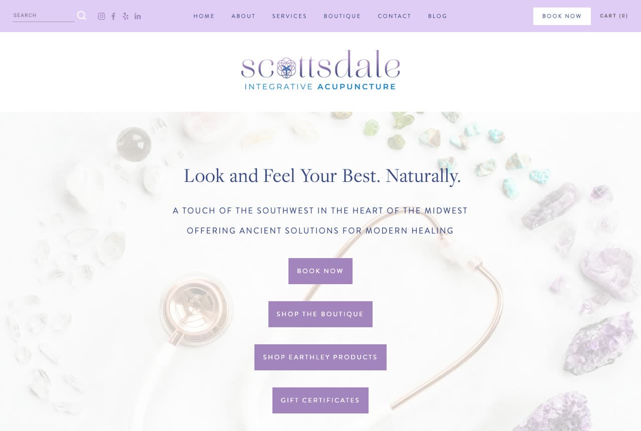 Scottsdale Integrative Acupuncture website — Integrative Acupuncture & Boutique design example