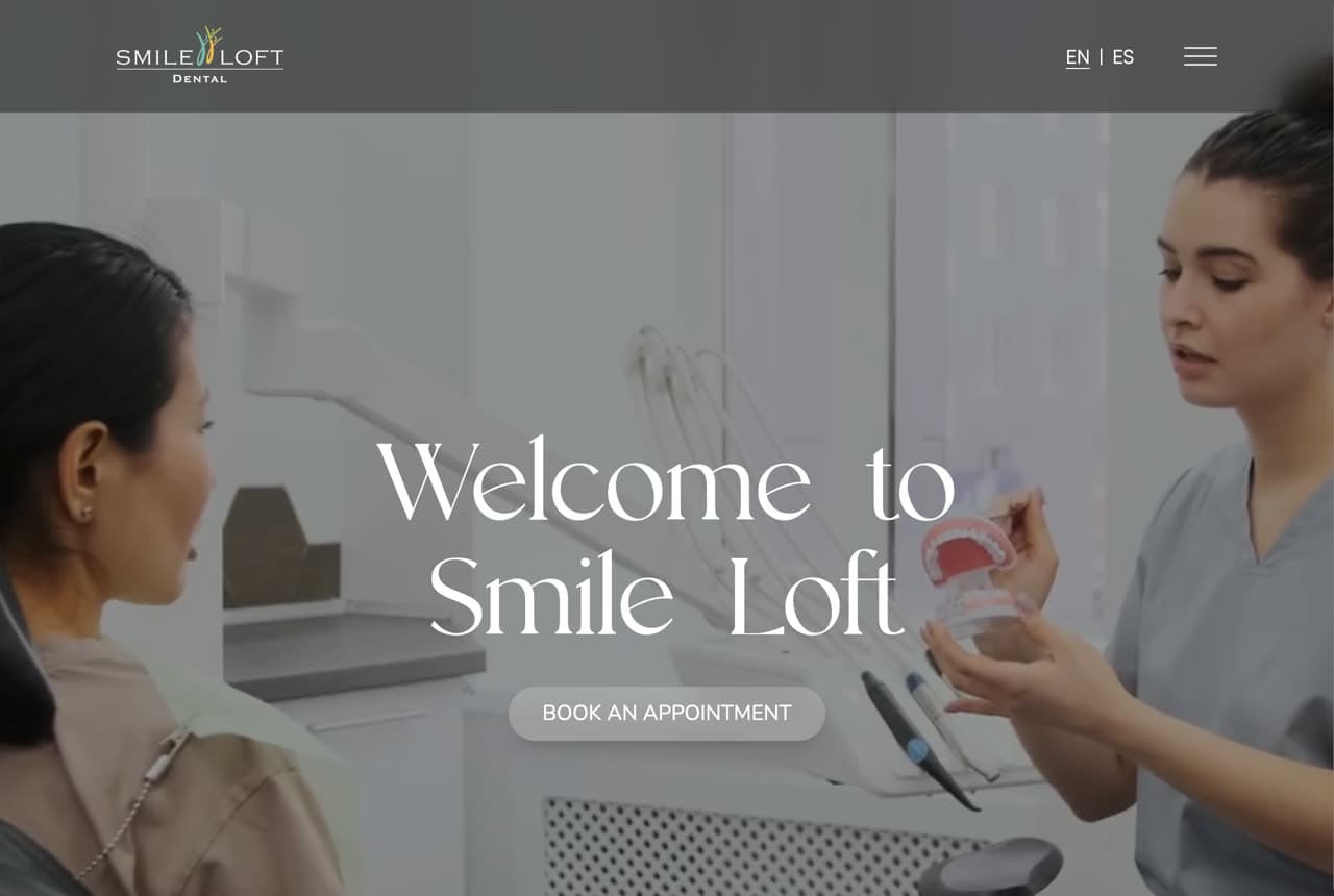 Smile Loft website — Dentist design example