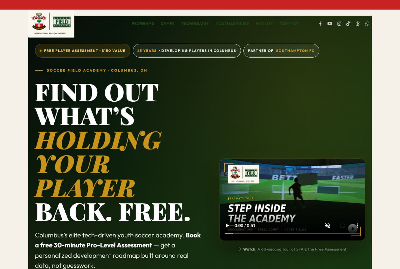 The Best Soccer Academy Website Examples, Explained — example