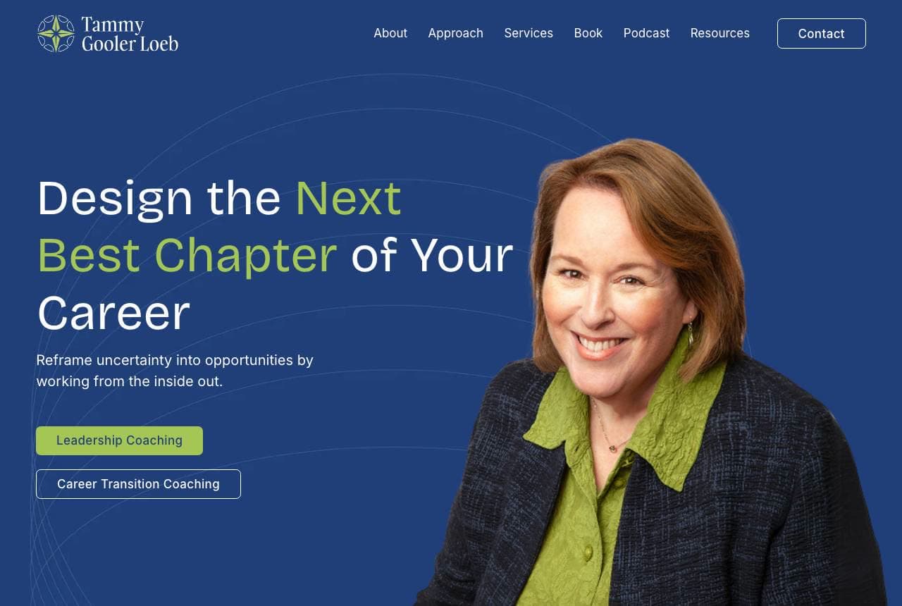 Tammy Gooler Loeb website — Executive Coaching design example