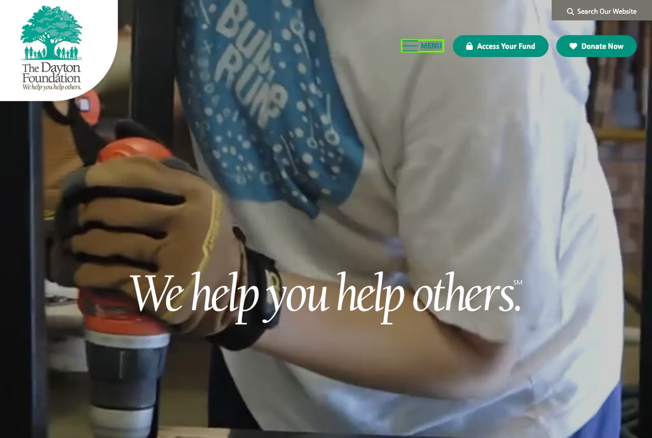 The Dayton Foundation website — Community Foundation design example