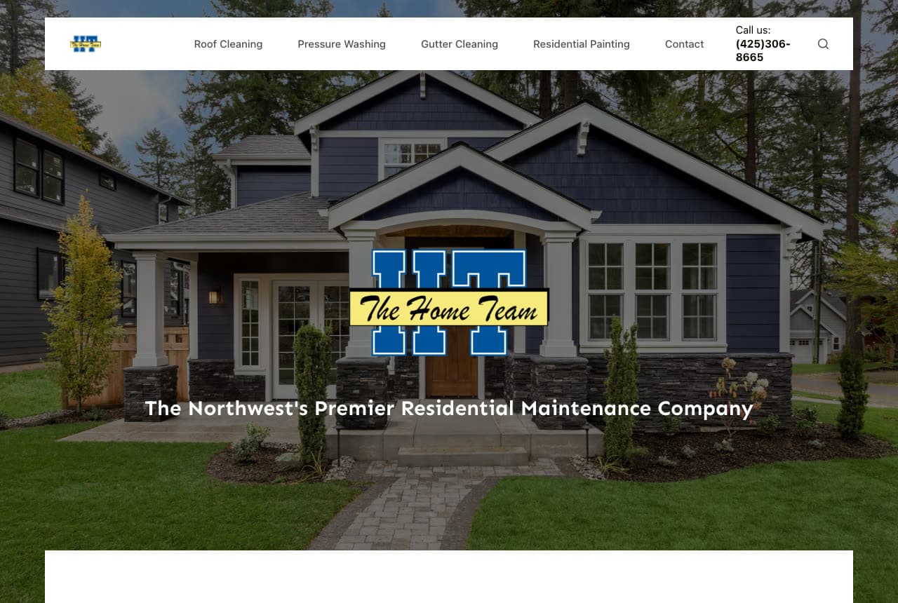 The Home Team website — Residential Exterior Maintenance design example