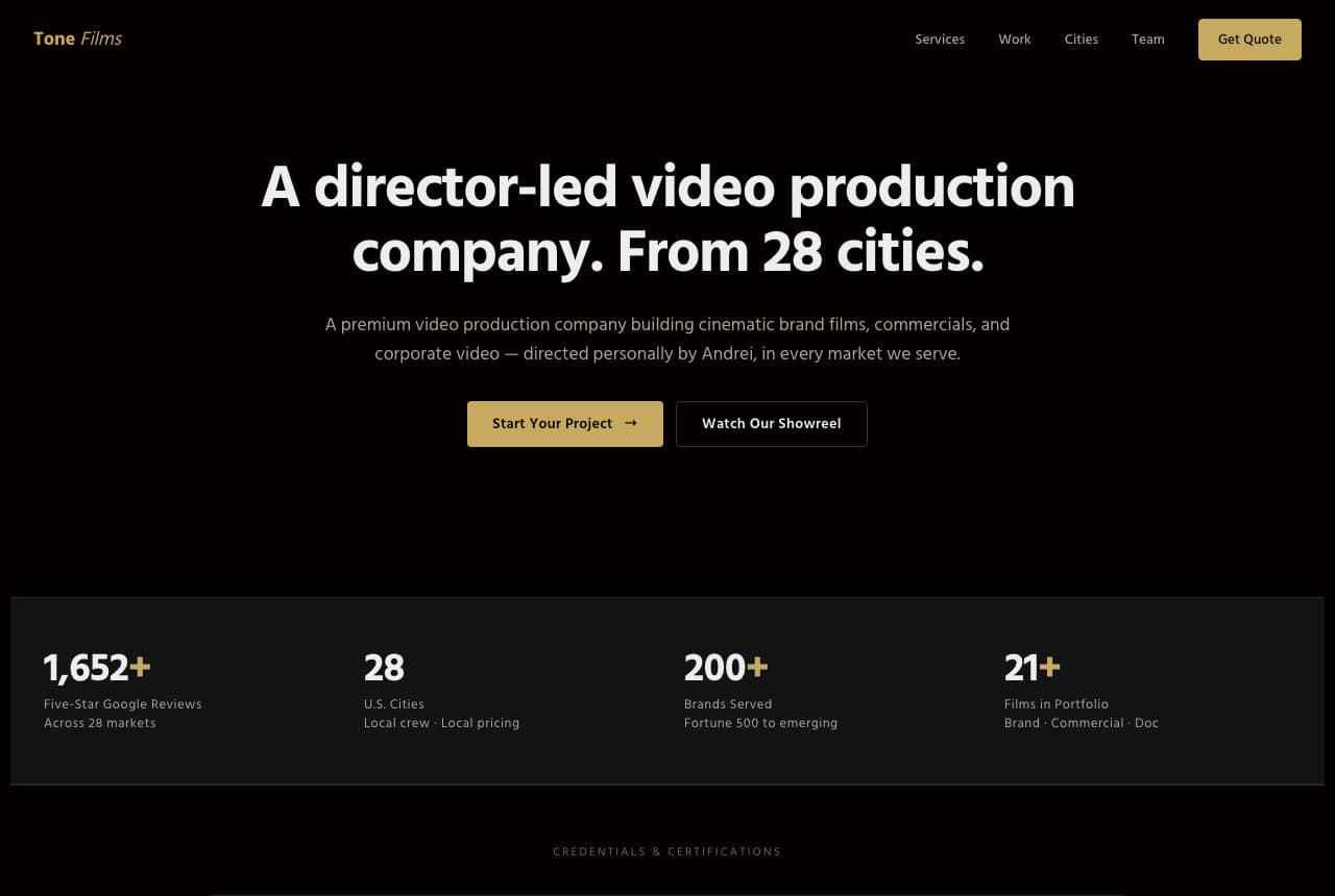 The Best Film & Video Production Website Examples, Explained — example