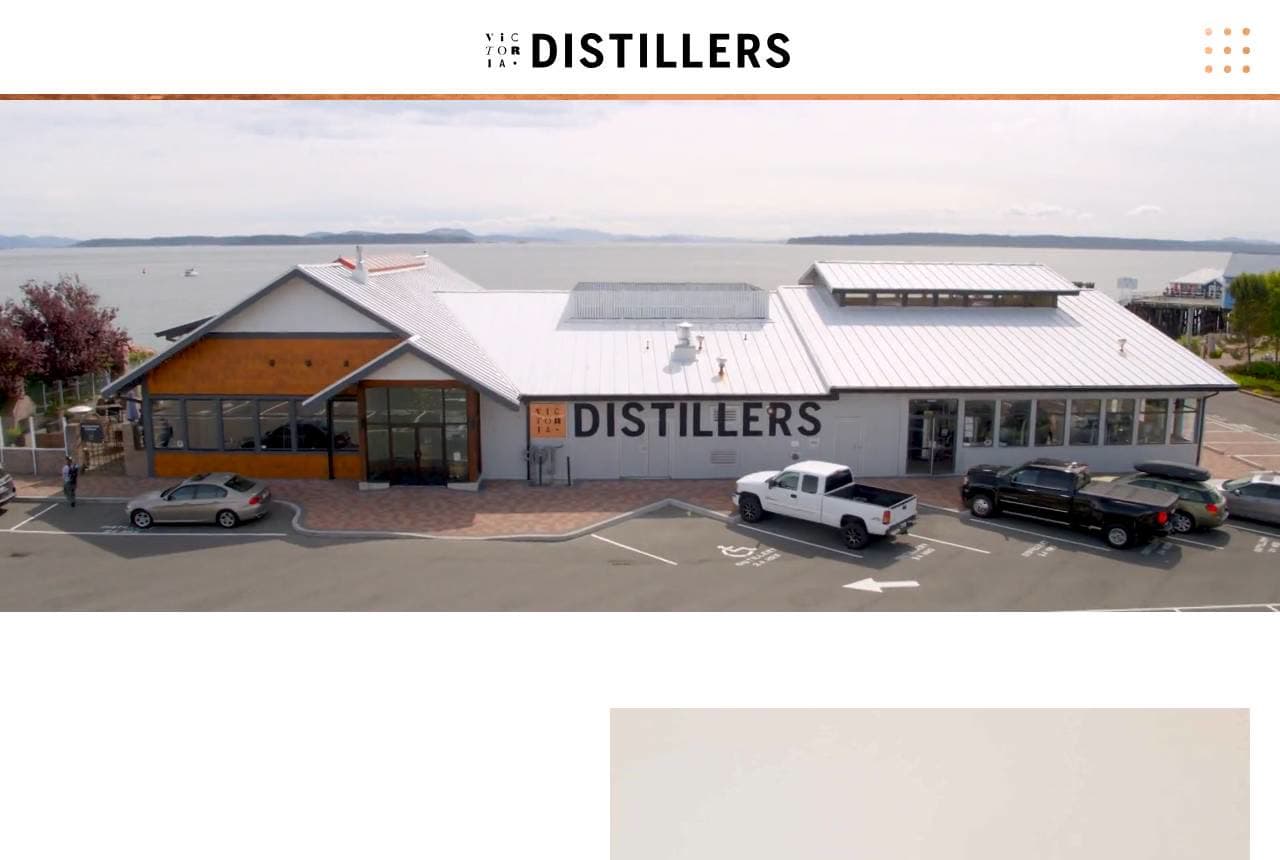 Victoria Distillers website — Craft Distillery design example